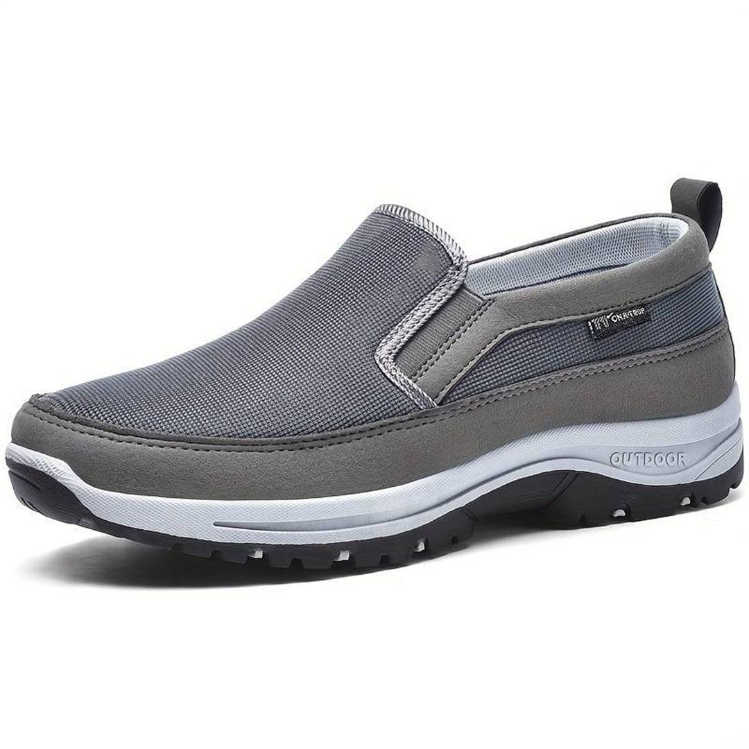 Walking Shoes - Men's Comfortable Thick Sole Slip-On Shoes-Chaps London-Grey-38-Chaps London