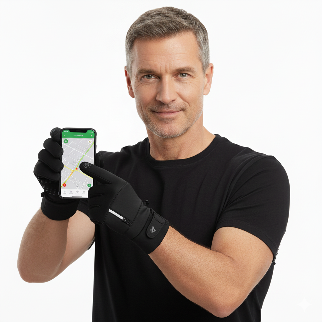 Winter Gloves - Men's Fleece Lined Touchscreen-Men's Gloves-Chaps London-Chaps London