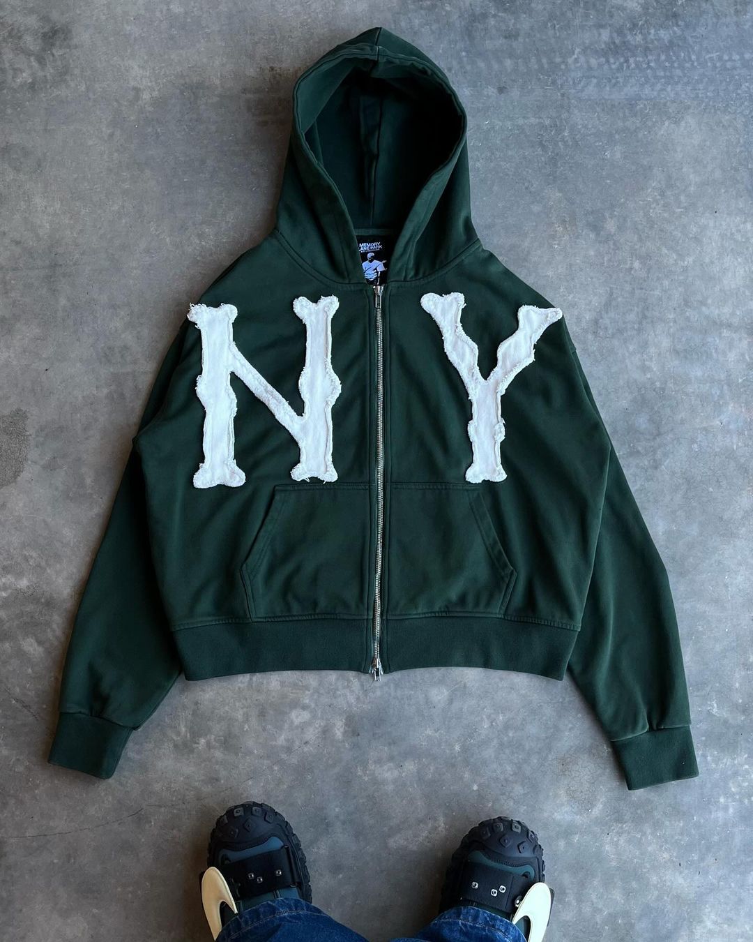 Zip-Up Hoodie | Comfy | Cotton | NY Hoodie | Men's Hoodie-Hoodies-Chaps London-Green-S-Chaps London