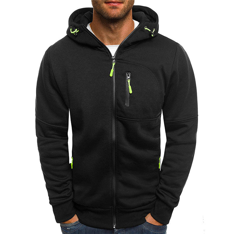 Zip-Up Hoodie | Winter | Pockets | Fleece Lined Hoodie | Hoodie for Men-Hoodie-Chaps London-Black-M-Chaps London