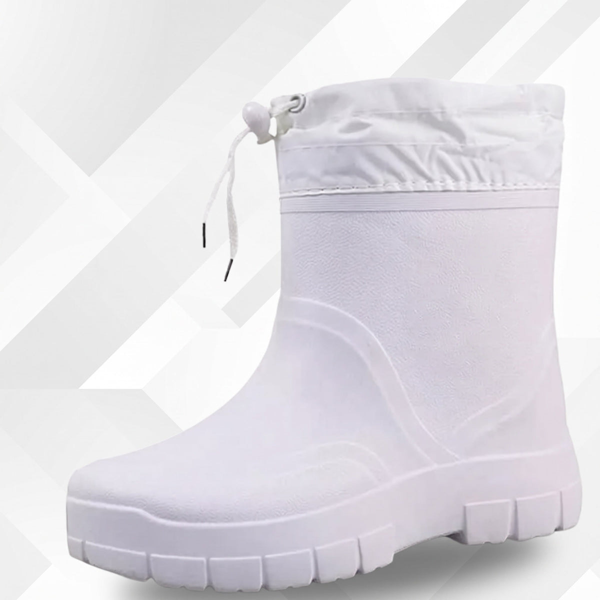 Men's Drawcord Rain Boots | Short Shaft | Black or White