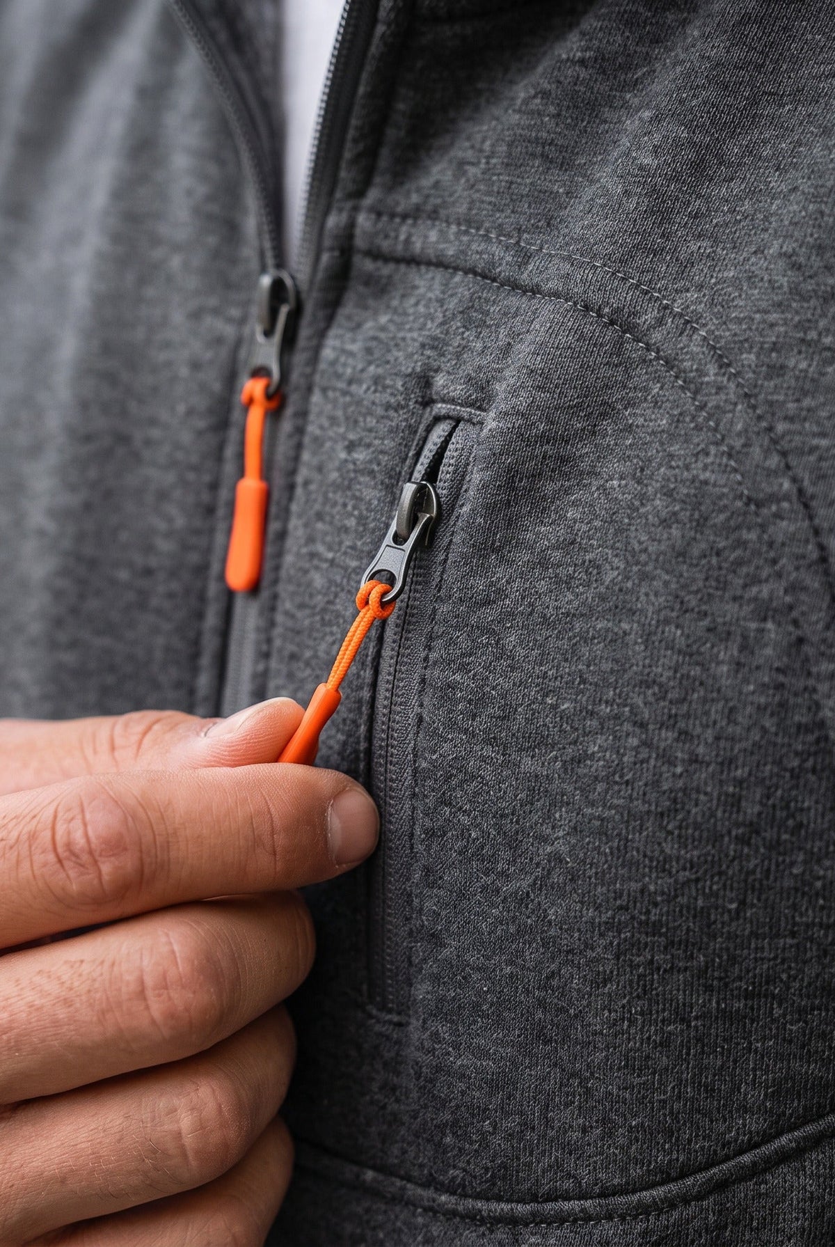 Men's Zip Hoodie with Chest and Sleeve Pockets | 9 Colours