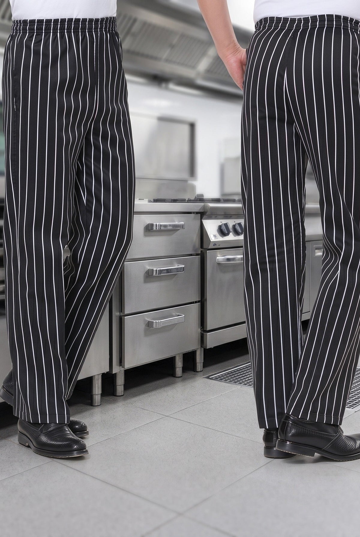 Men's Chef Trousers | Elasticated Waist | Side Pockets | Cotton Blend