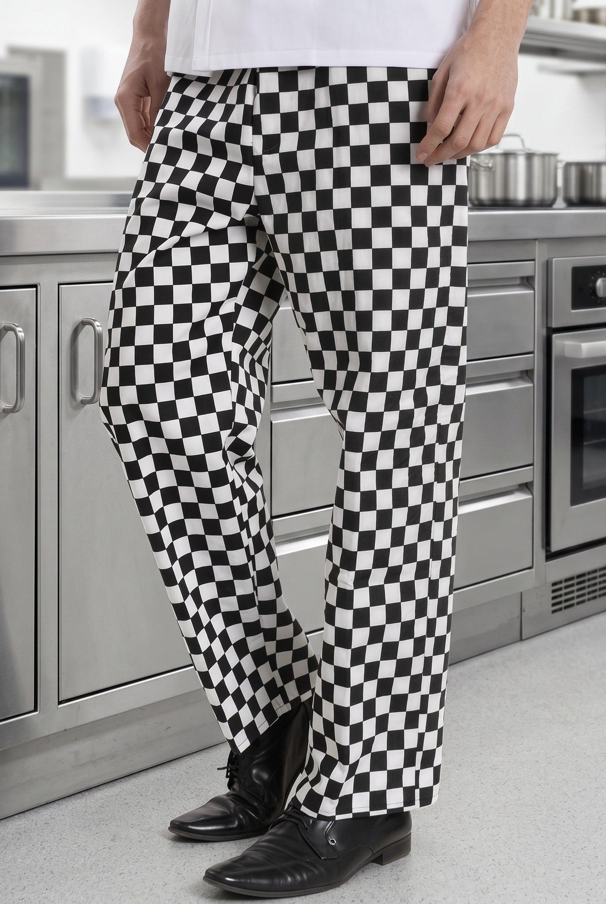 Men's Chef Trousers | Elasticated Waist | Side Pockets | Cotton Blend