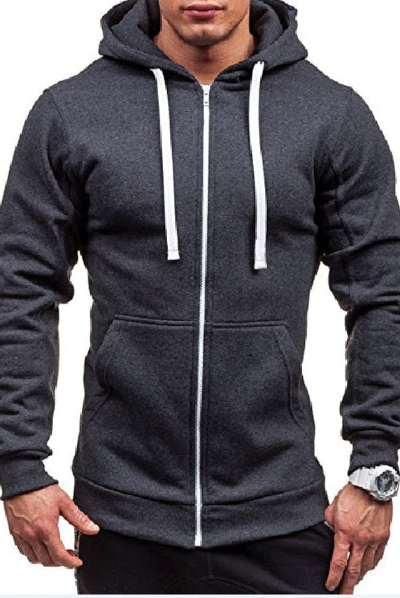 Men's Fleece Zip Hoodie | Drawstring Hood | Front Pockets | 4 Colours