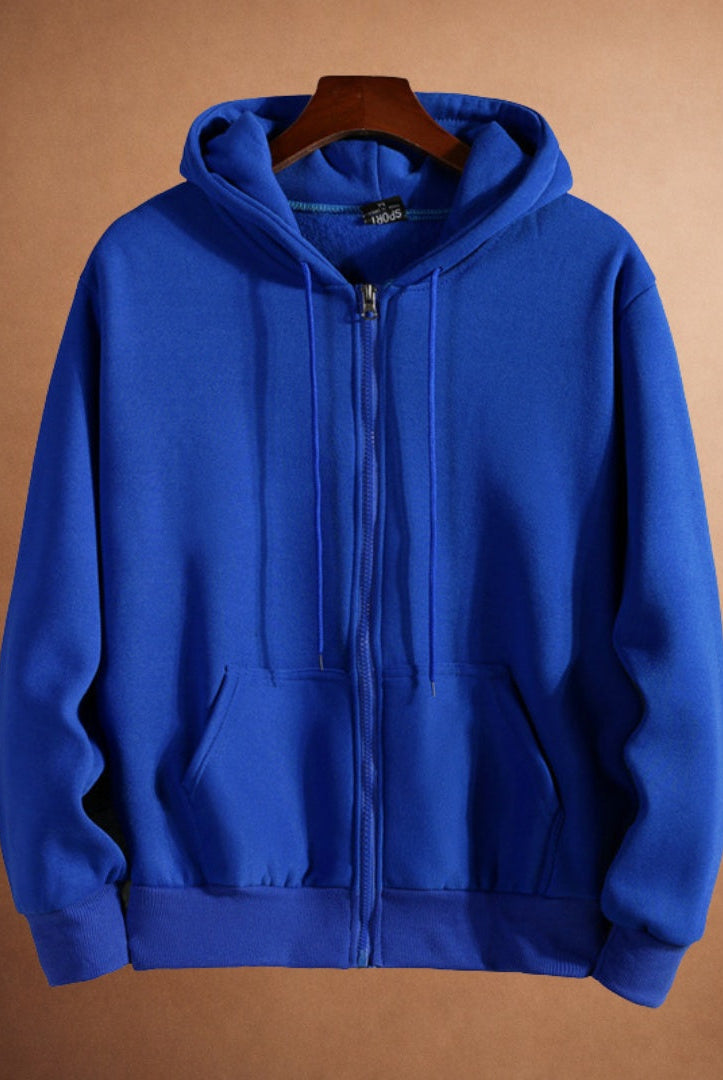 Men's Full Zip Hoodie | Drawstring Hood | 7 Colours