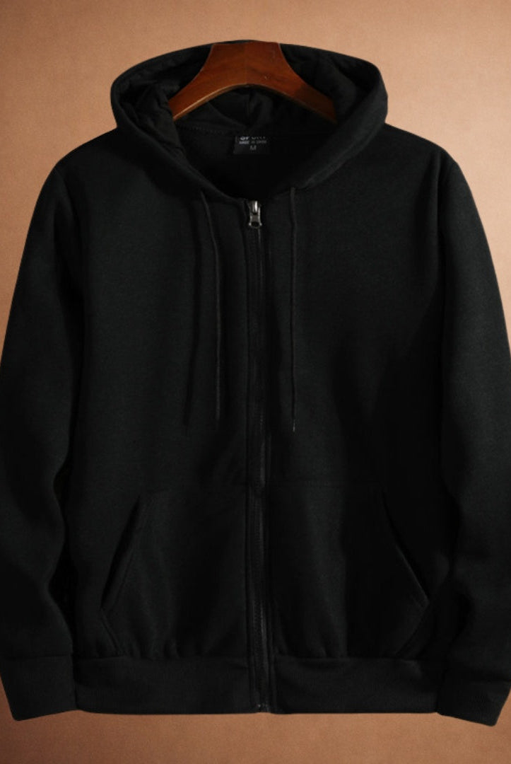 Men's Full Zip Hoodie | Drawstring Hood | 7 Colours