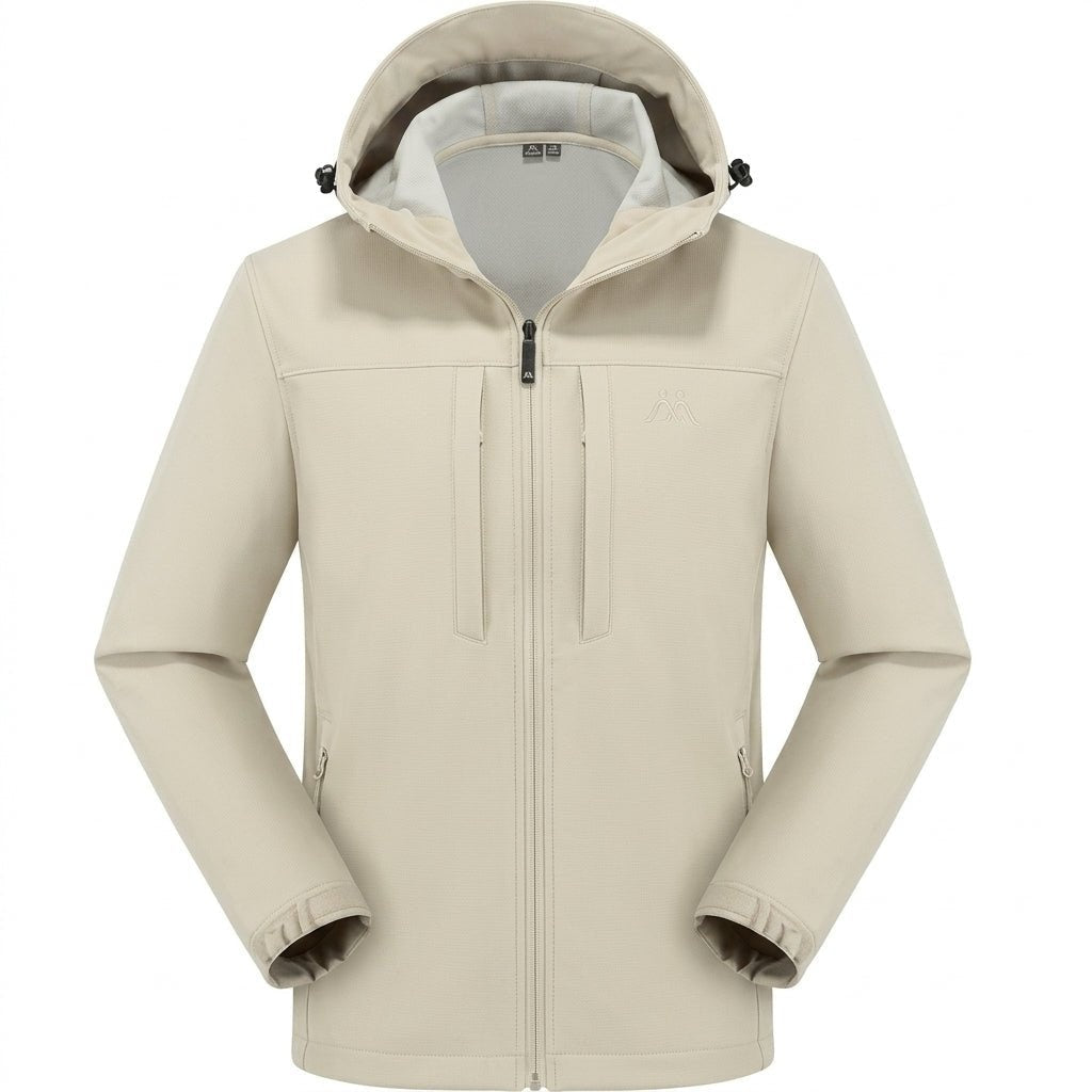 Men's Softshell Rain Jacket | Hooded | Water Repellent | Zip Pockets