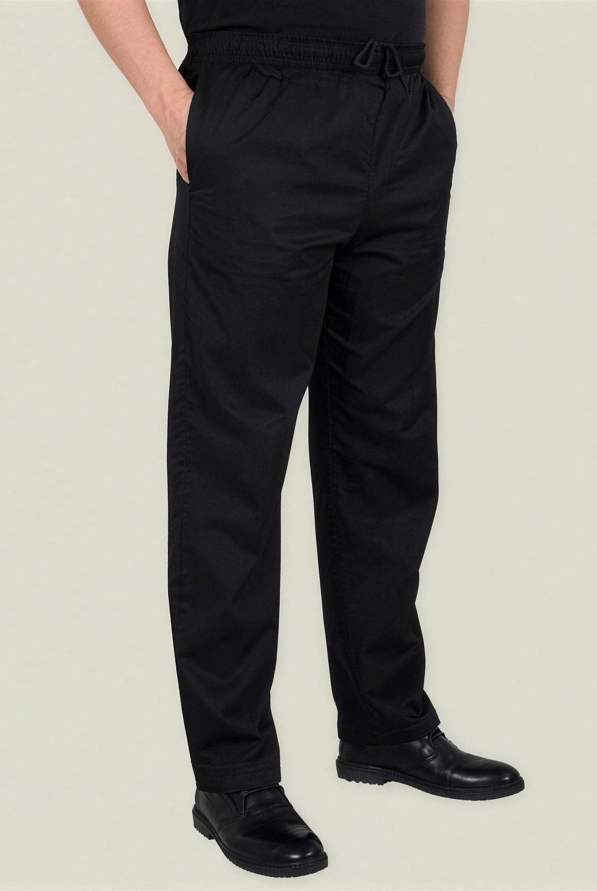 Men's Pull-On Trousers | Elasticated Waist | Side Pockets | Kitchen and Service