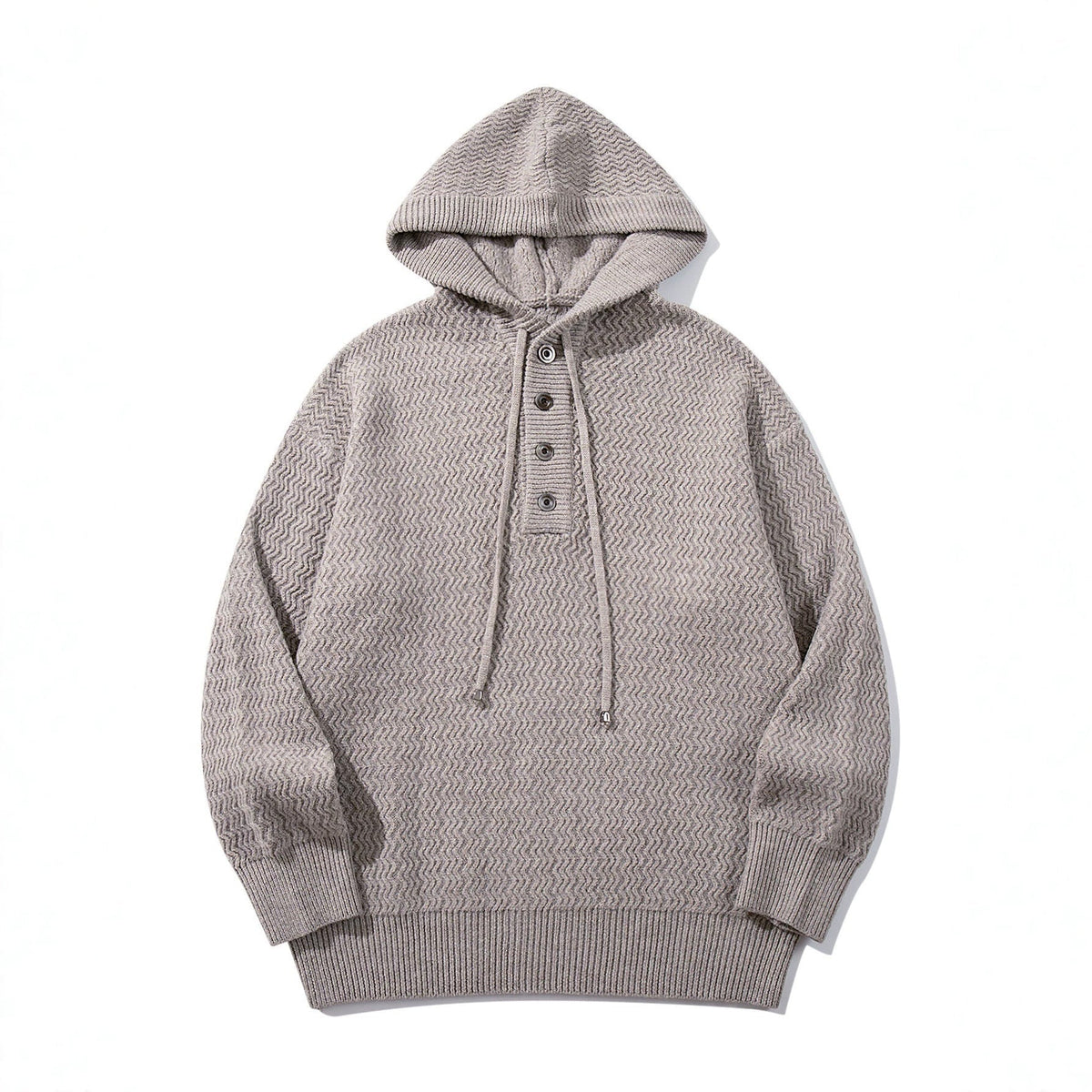 Men's Knitted Henley Hoodie | Textured Knit | 3 Colours