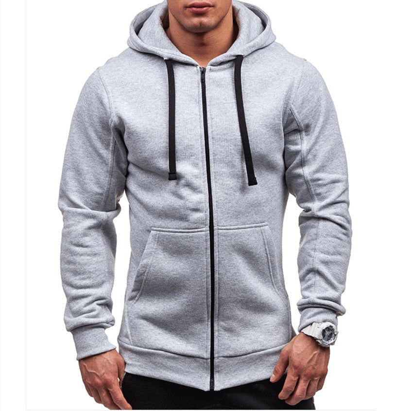 Men's Fleece Zip Hoodie | Drawstring Hood | Front Pockets | 4 Colours