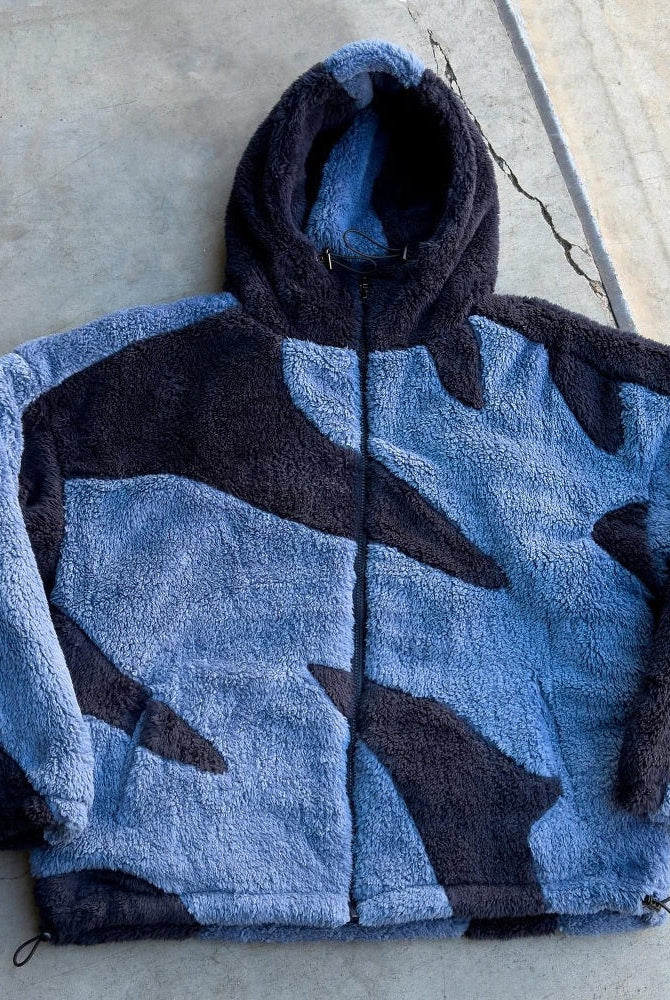 Men's Sherpa Hooded Jacket | Two Tone | Full Zip | 4 Colours