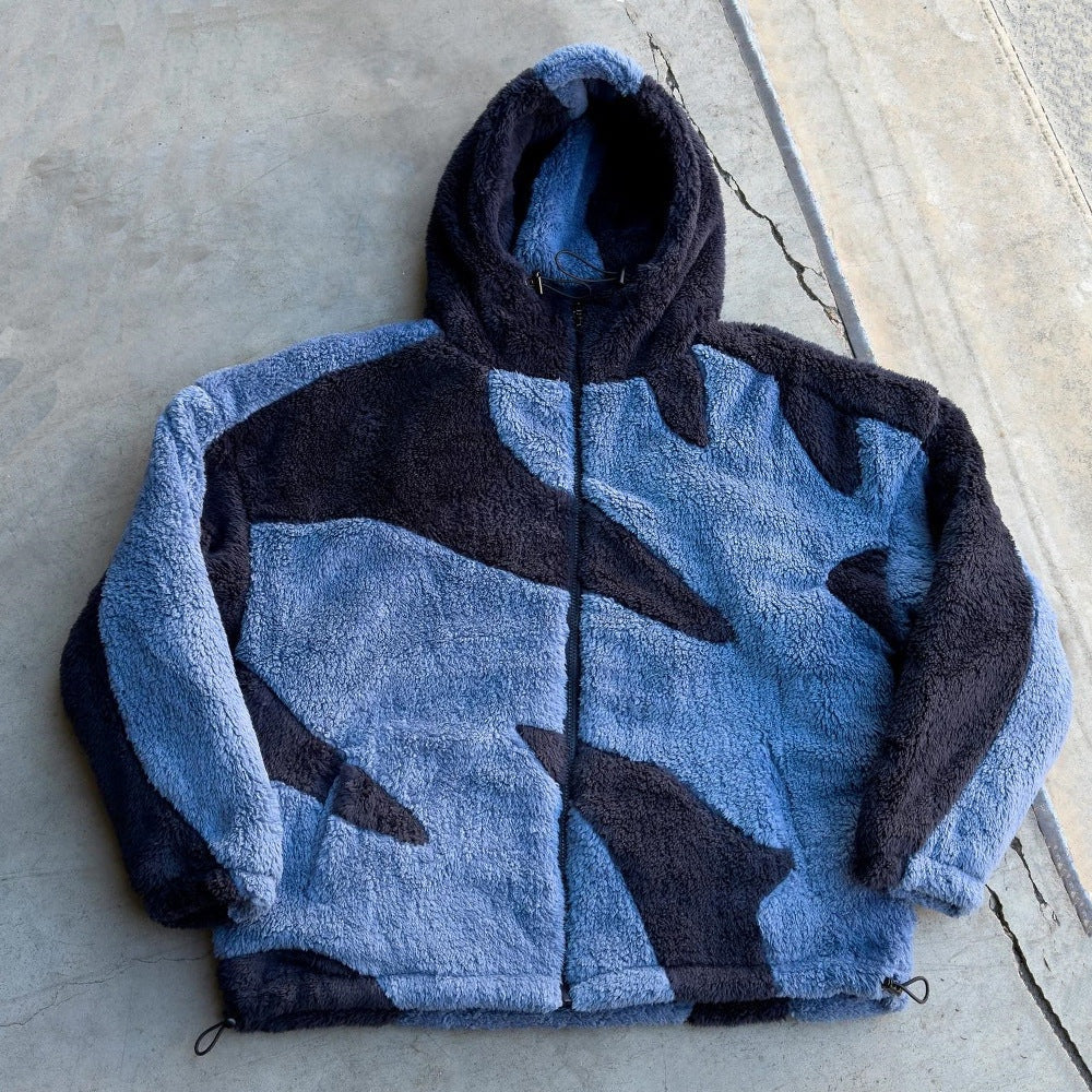 Men's Sherpa Hooded Jacket | Two Tone | Full Zip | 4 Colours