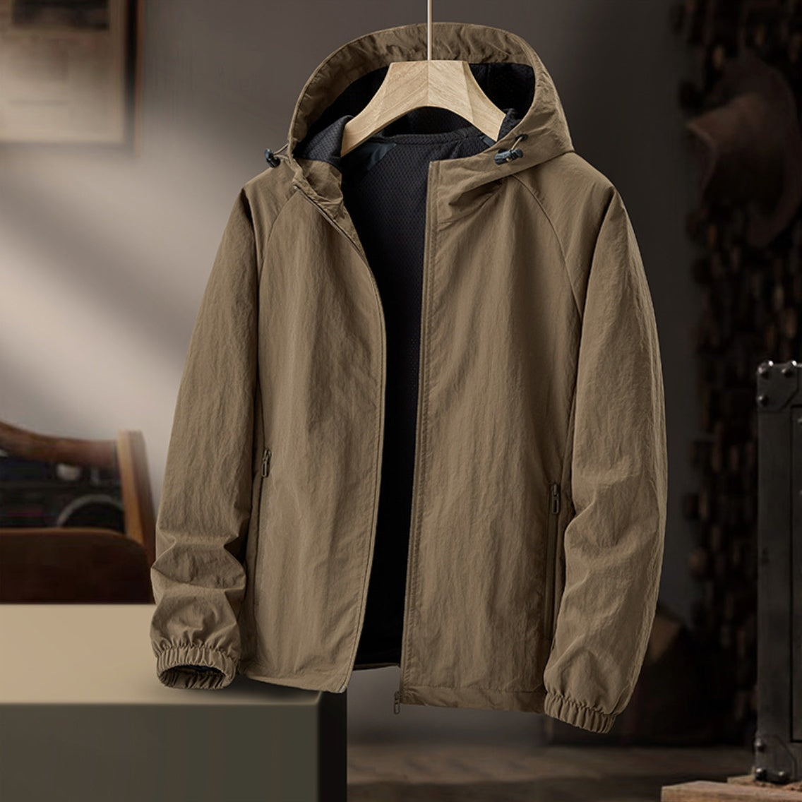 Men's Ultralight Windbreaker | Hooded | Water Repellent | Mesh Lined