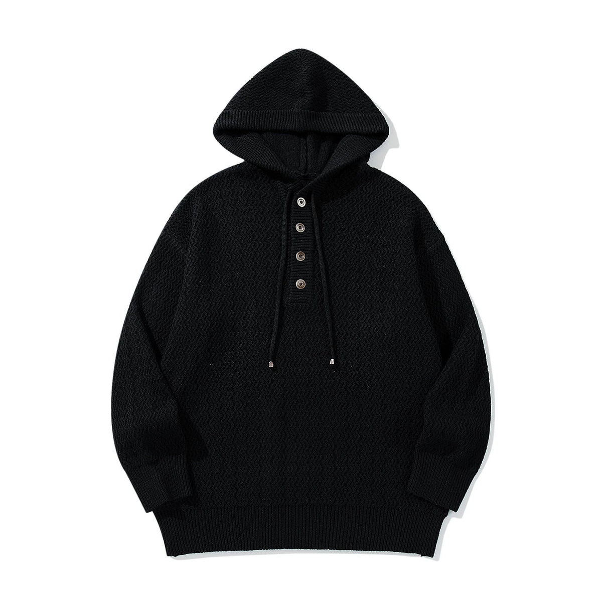 Men's Knitted Henley Hoodie | Textured Knit | 3 Colours