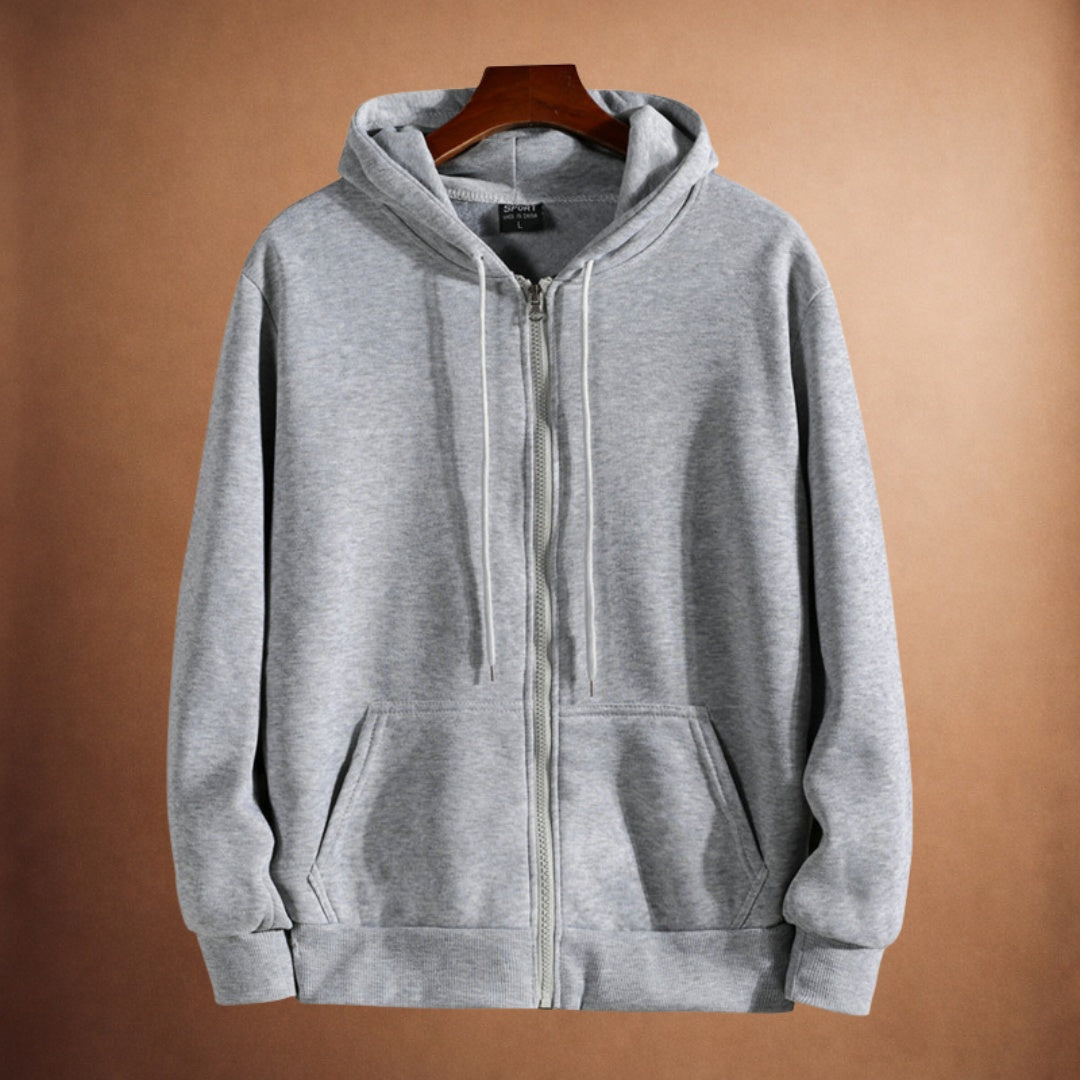 Men's Full Zip Hoodie | Drawstring Hood | 7 Colours
