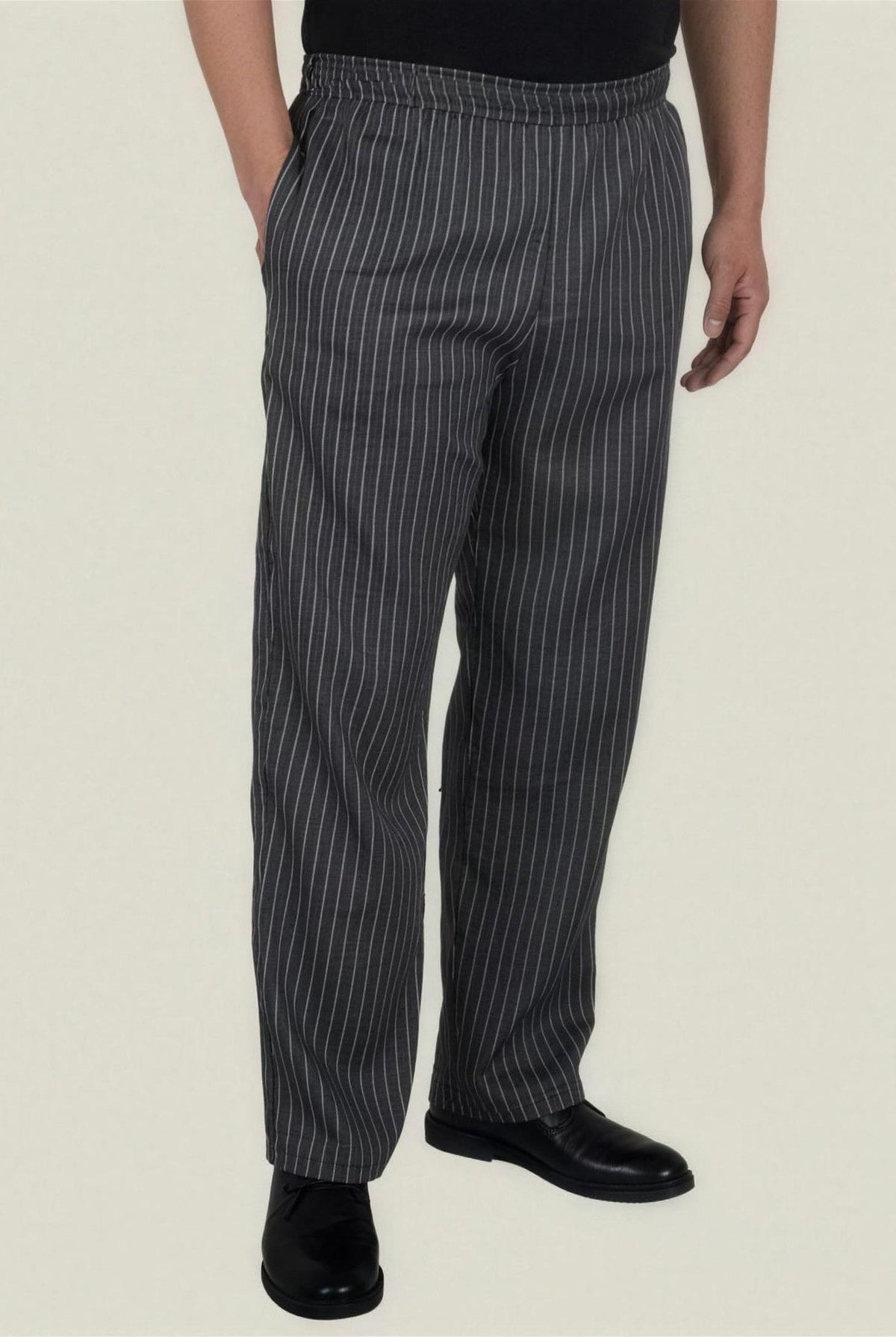 Men's Pull-On Trousers | Elasticated Waist | Side Pockets | Kitchen and Service