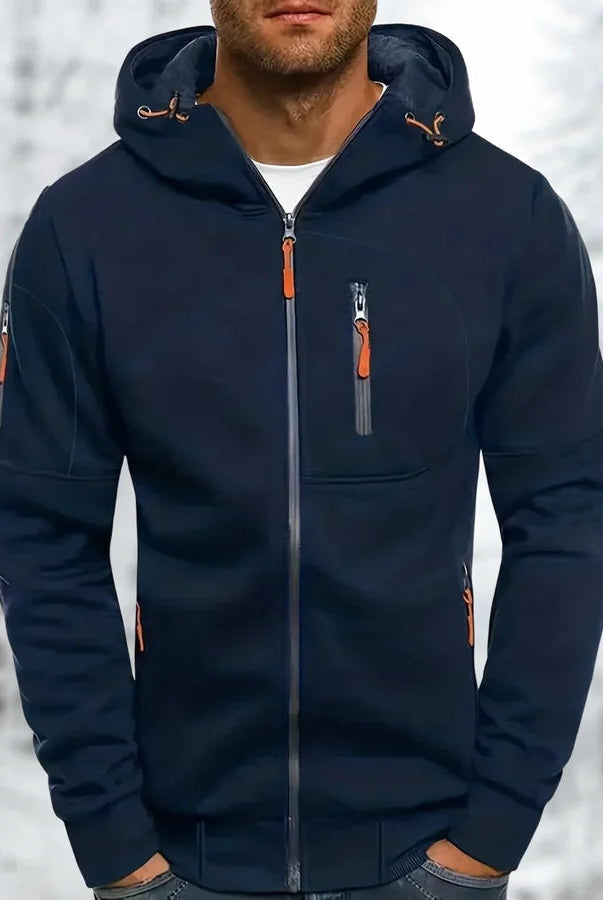Men's Zip Hoodie with Chest and Sleeve Pockets | 9 Colours