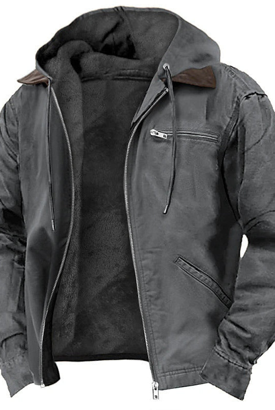 Men's Lined Hooded Jacket | Teddy Lining | Full Zip | 6 Colours