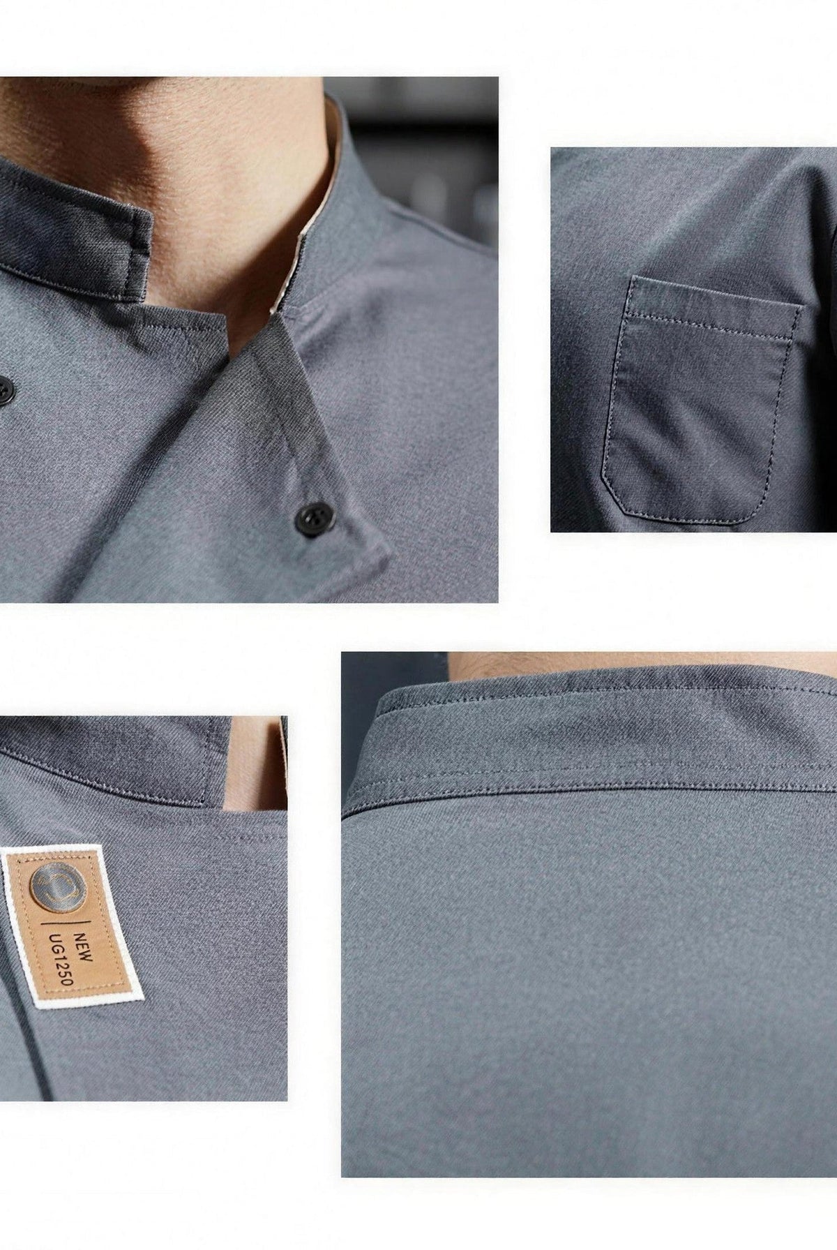 Men's Chef Jacket | Long Sleeve | Stand Collar | Chest Pocket