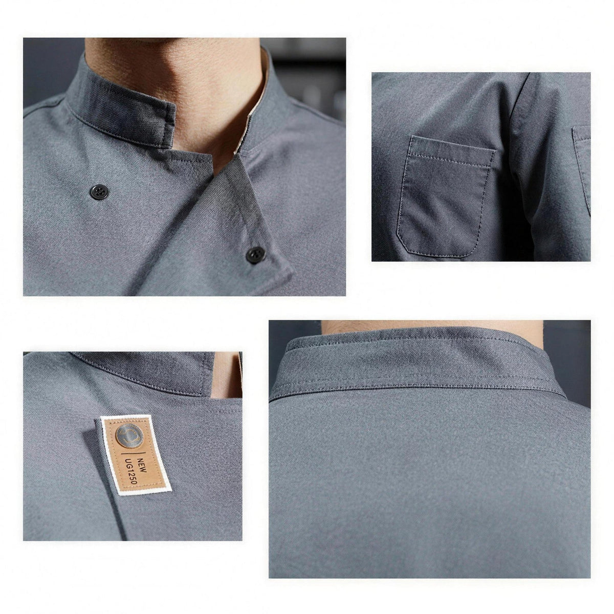 Men's Chef Jacket | Long Sleeve | Stand Collar | Chest Pocket