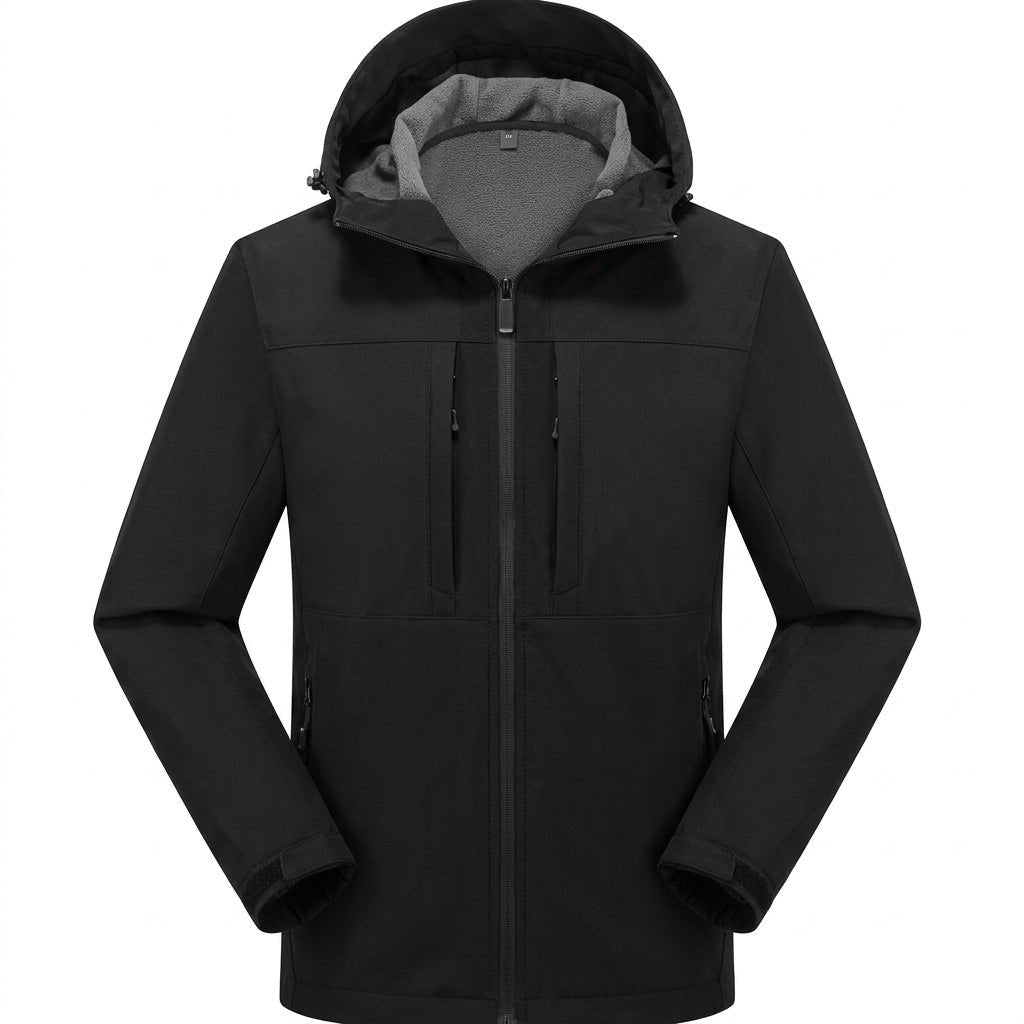 Men's Softshell Rain Jacket | Hooded | Water Repellent | Zip Pockets