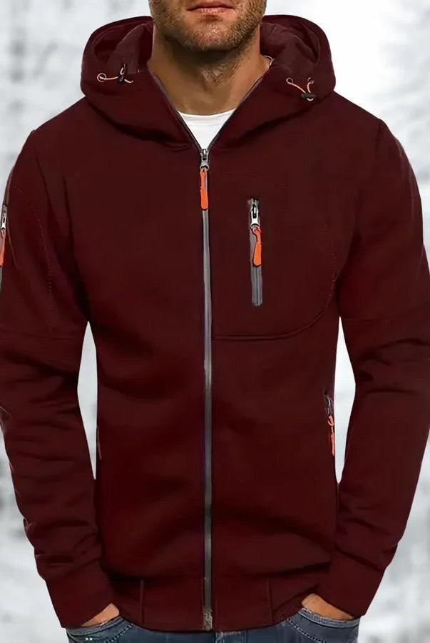 Men's Zip Hoodie with Chest and Sleeve Pockets | 9 Colours