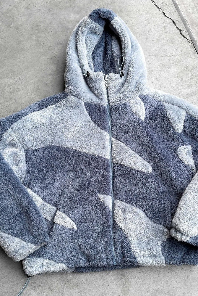 Men's Sherpa Hooded Jacket | Two Tone | Full Zip | 4 Colours