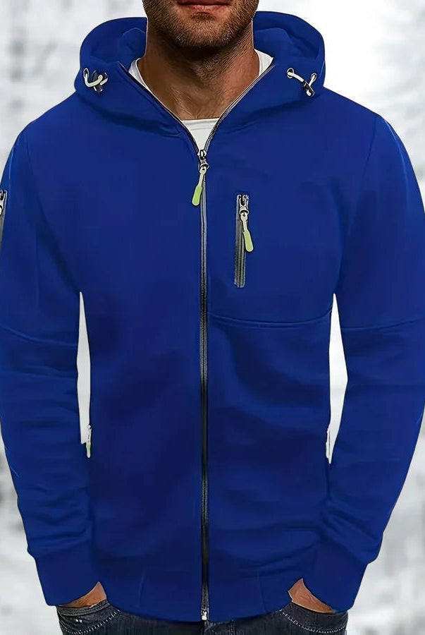 Men's Zip Hoodie with Chest and Sleeve Pockets | 9 Colours
