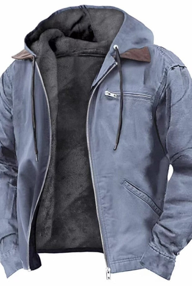 Men's Lined Hooded Jacket | Teddy Lining | Full Zip | 6 Colours