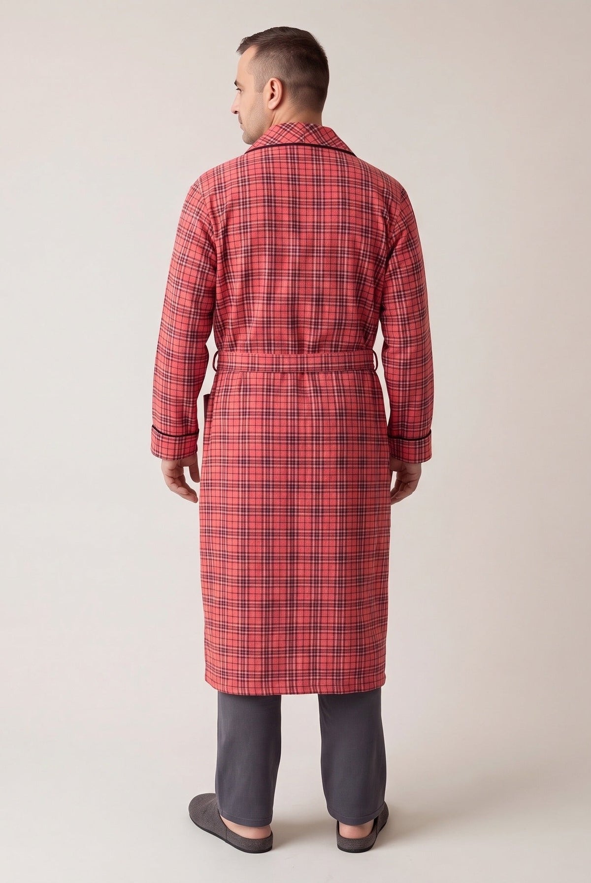 Men's Flannel Dressing Gown | Tie Belt | 3 Colours