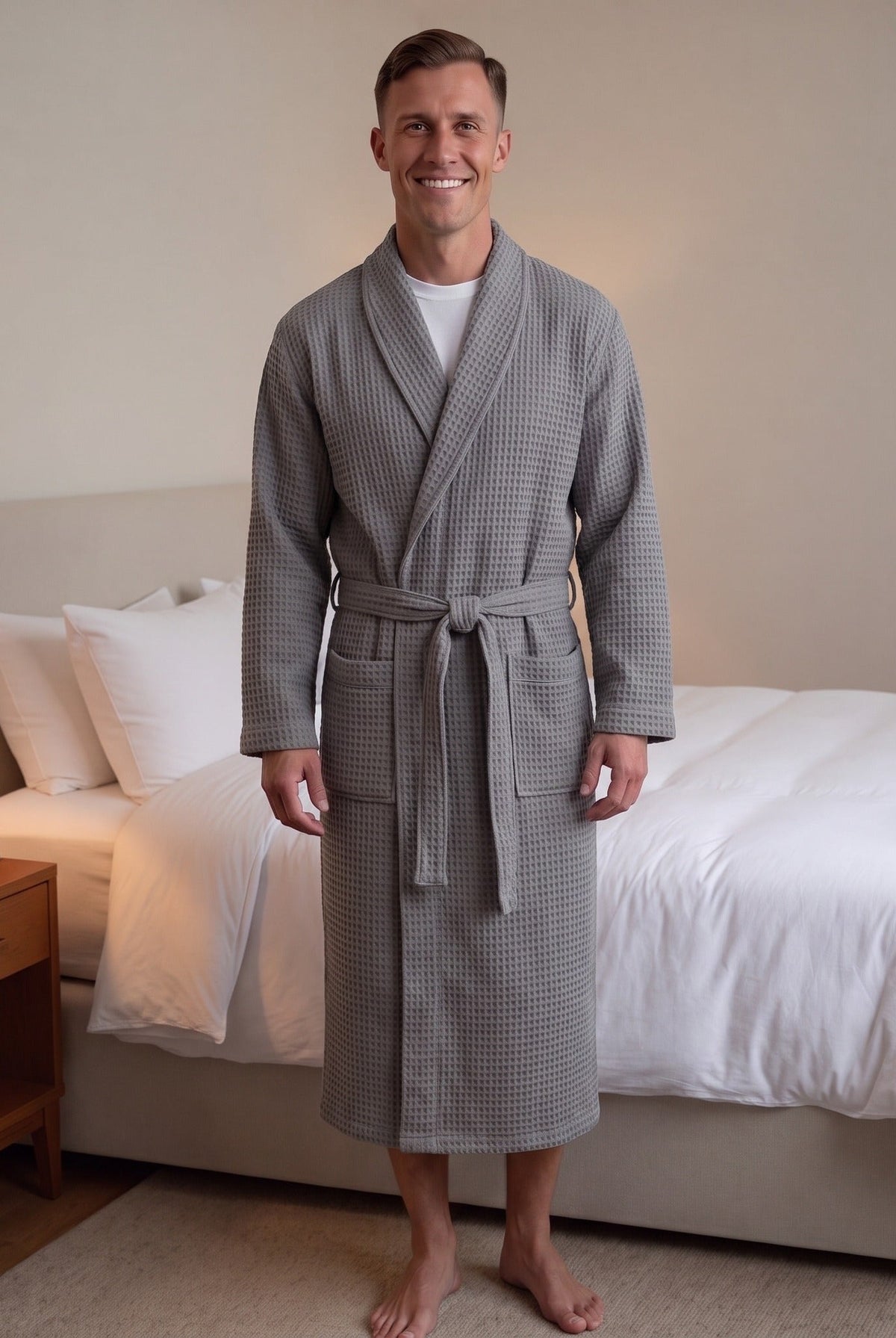 Men's Waffle Dressing Gown | Shawl Collar | 5 Colours