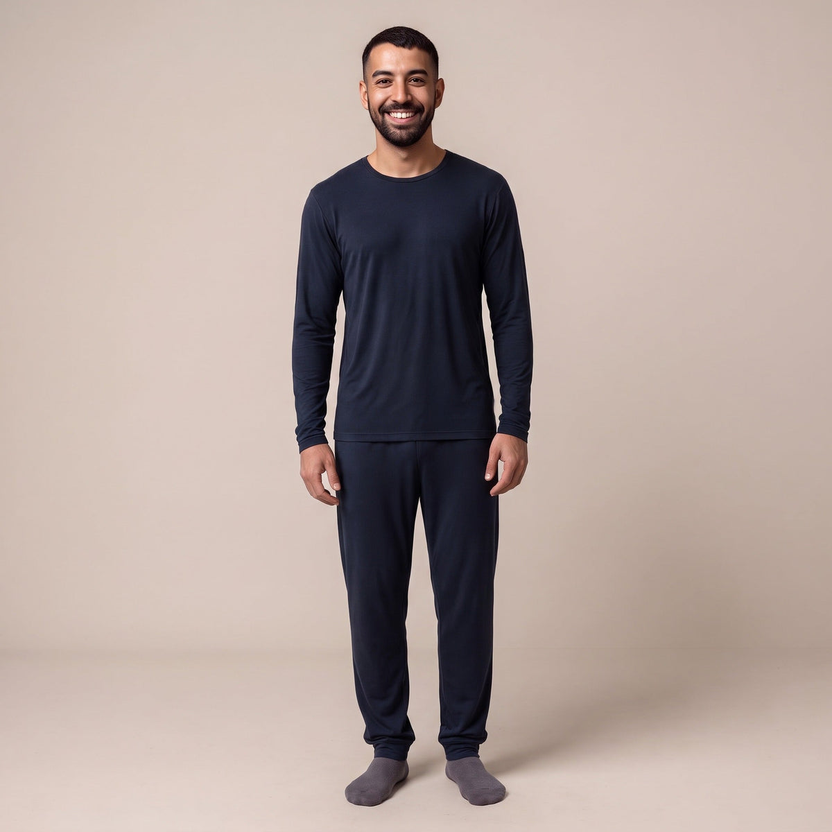 Men's Long Sleeve Pyjamas | Bamboo Viscose | Navy
