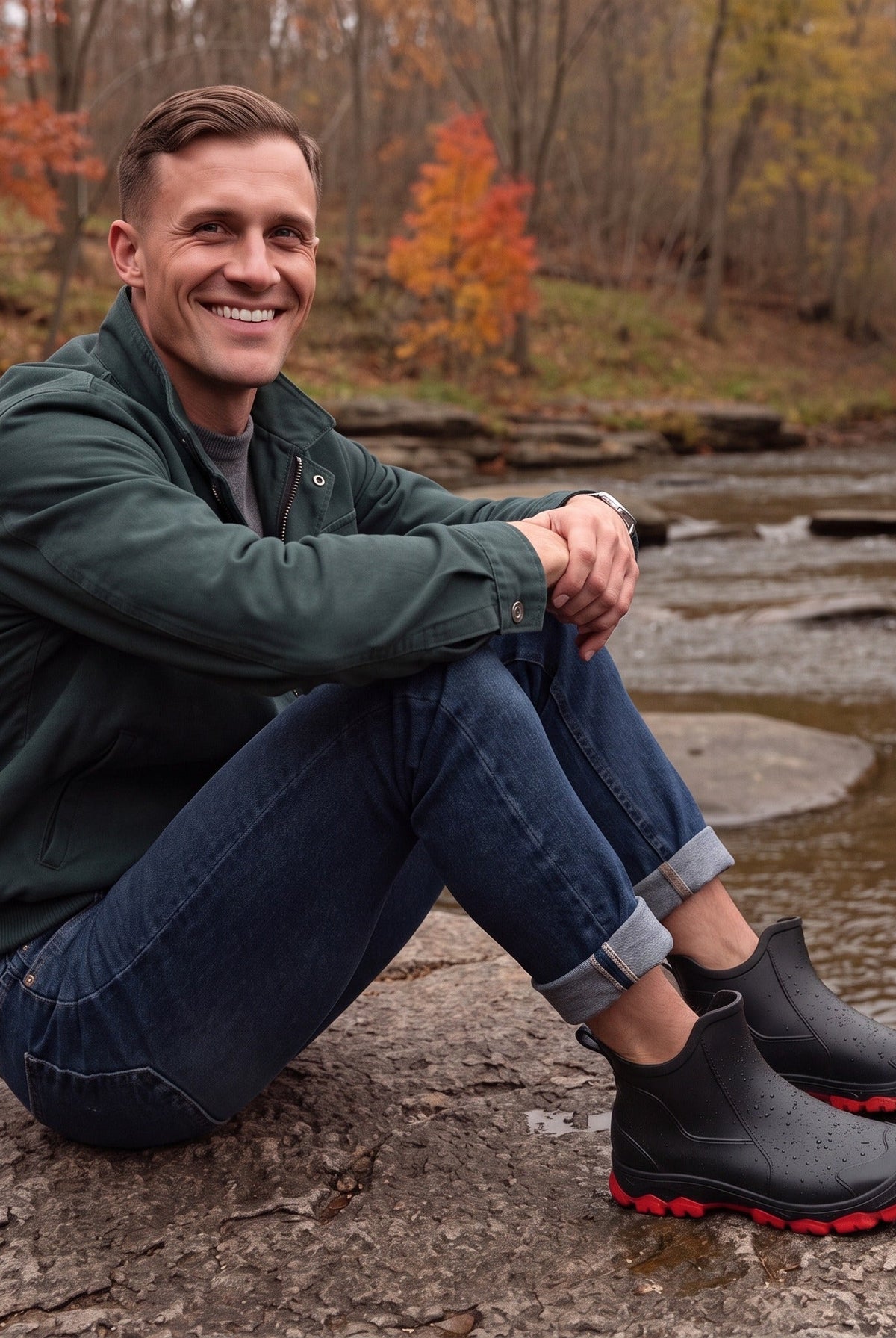 Men's Short Rain Boots | Treaded Sole | 3 Colours