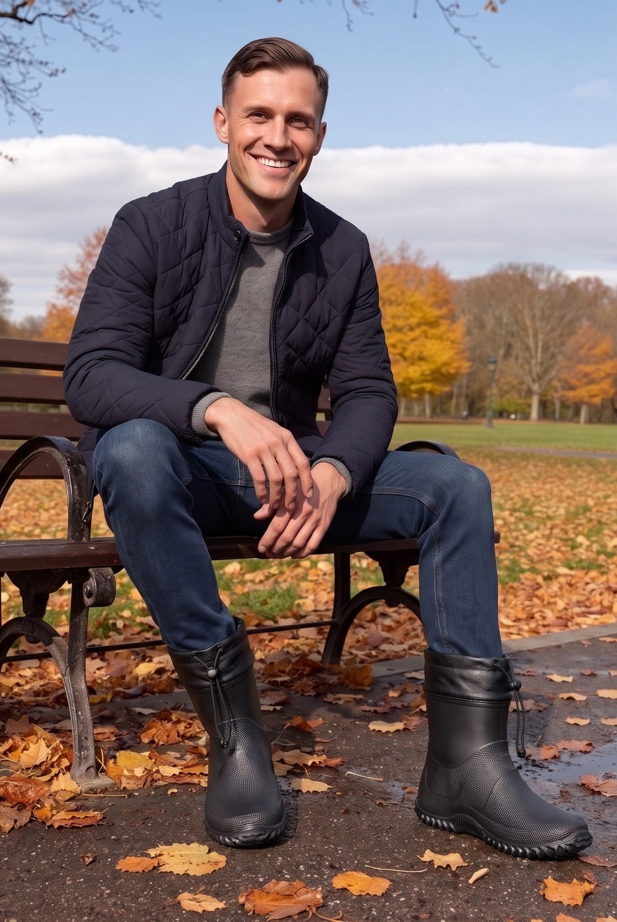 Men's Ankle Wellington Boots | Drawcord Collar | 3 Colours