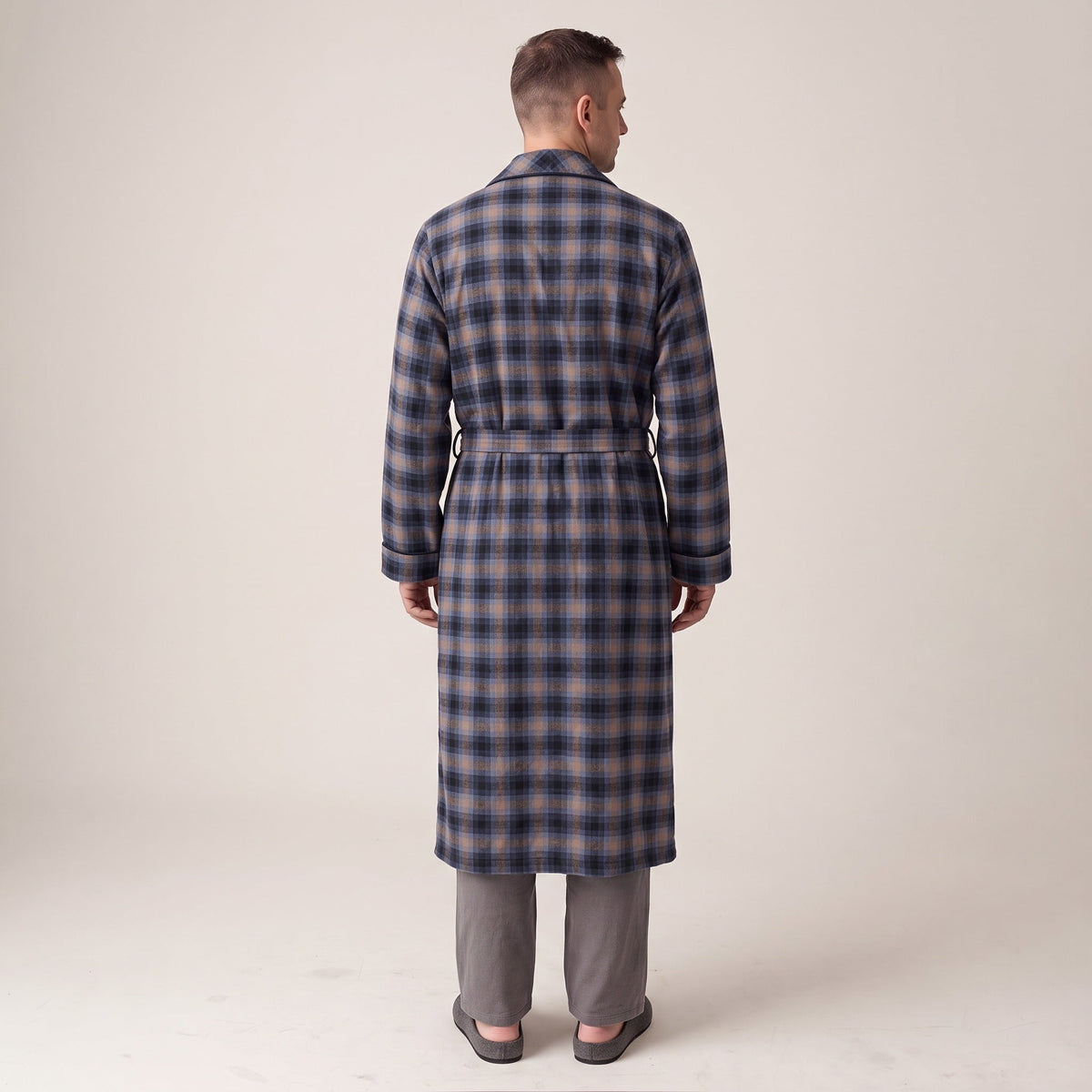 Men's Flannel Dressing Gown | Tie Belt | 3 Colours