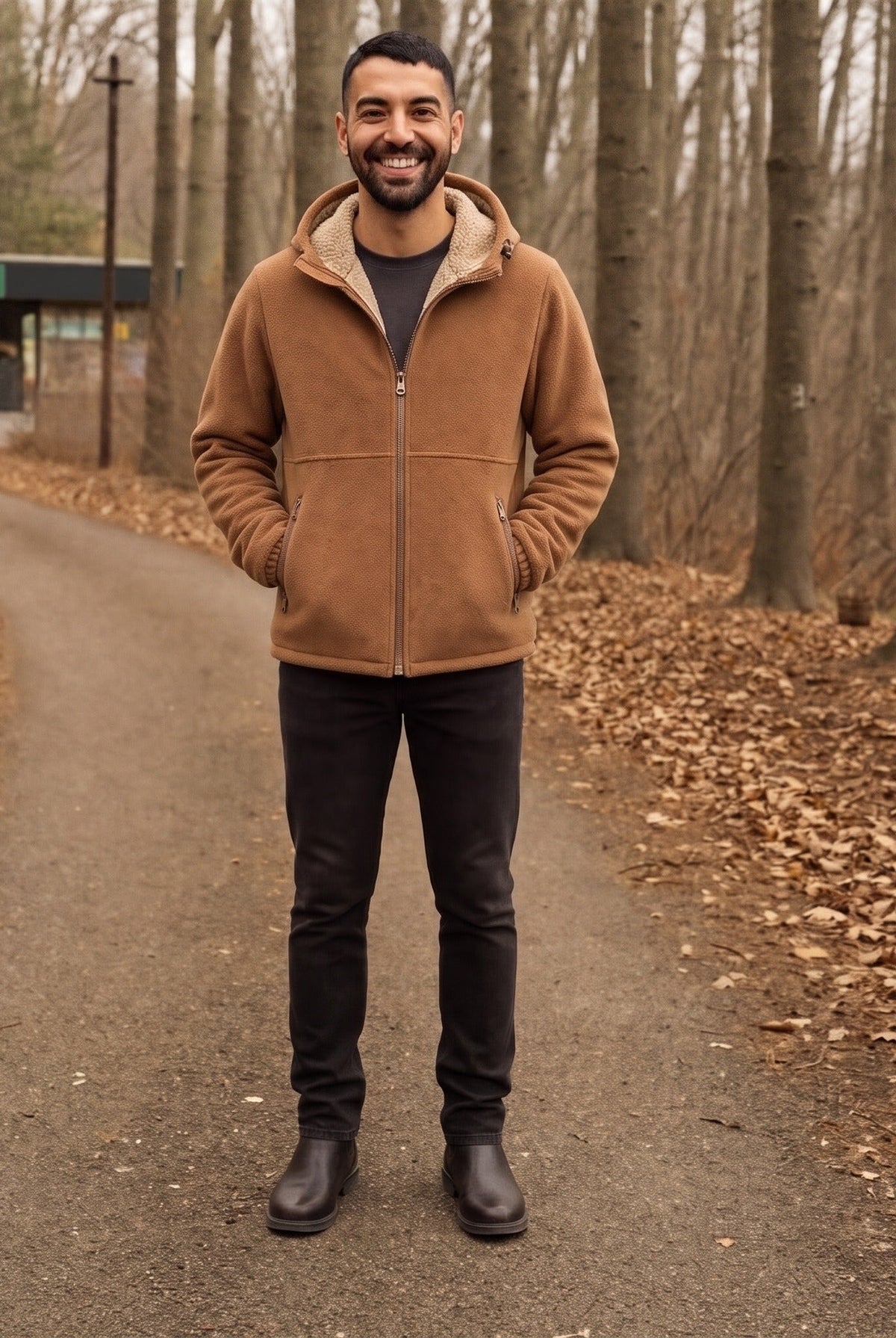 Men's Teddy Lined Fleece Zip Jacket with Hood | 3 Colours