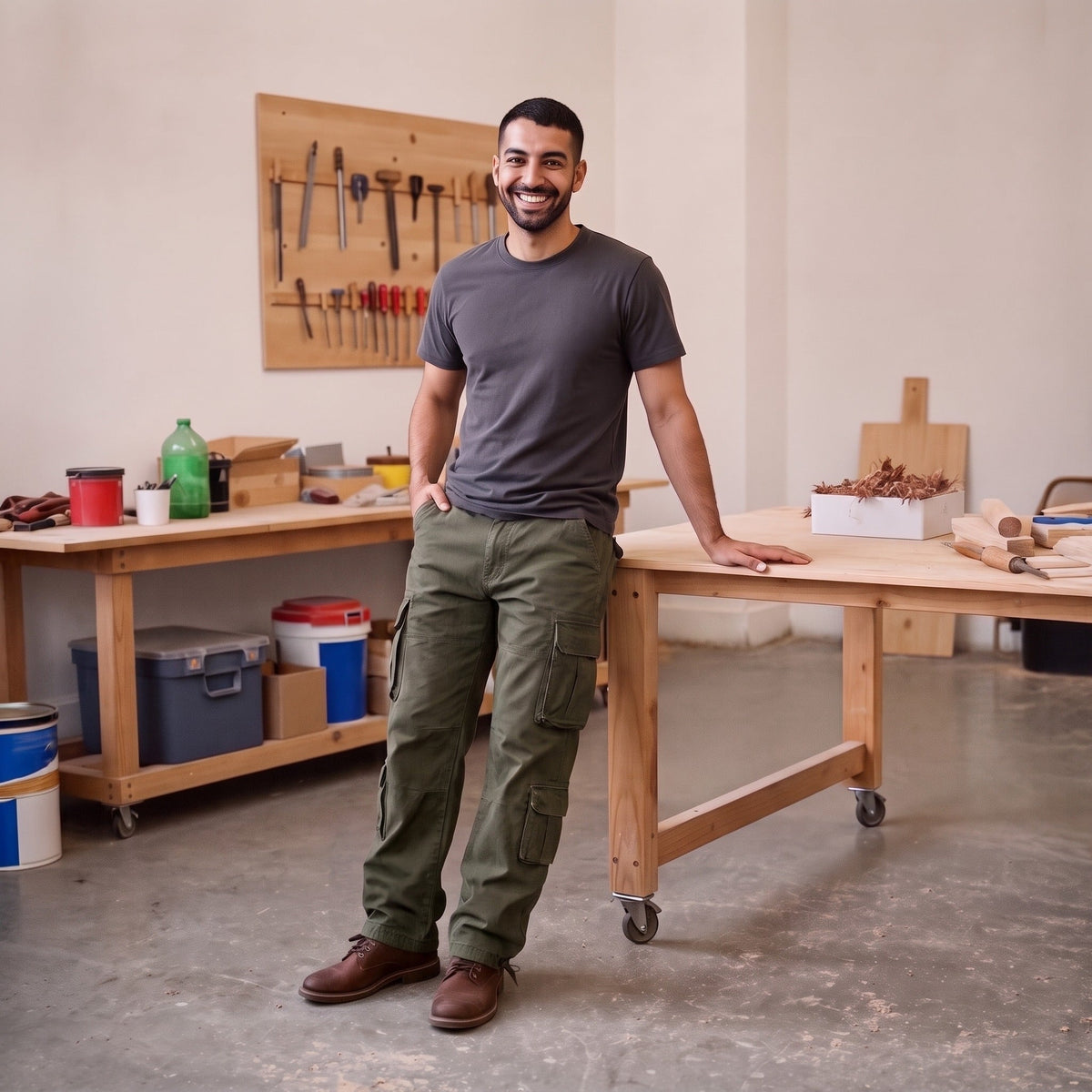 Men's Utility Trousers | Cotton | 8 Pockets | Loose Fit