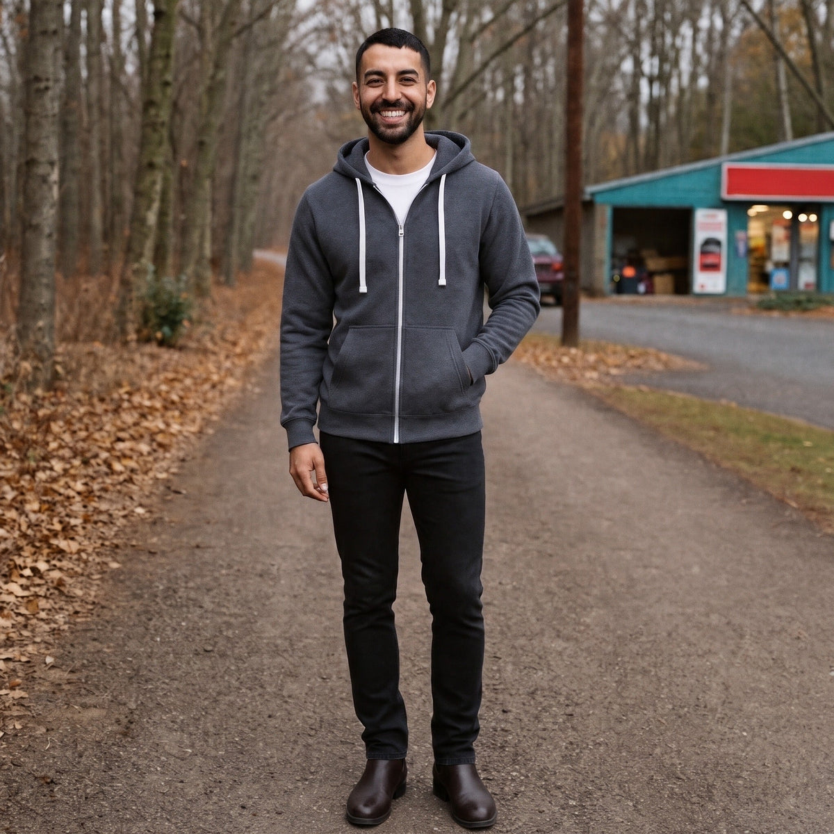 Men's Fleece Zip Hoodie | Drawstring Hood | Front Pockets | 4 Colours