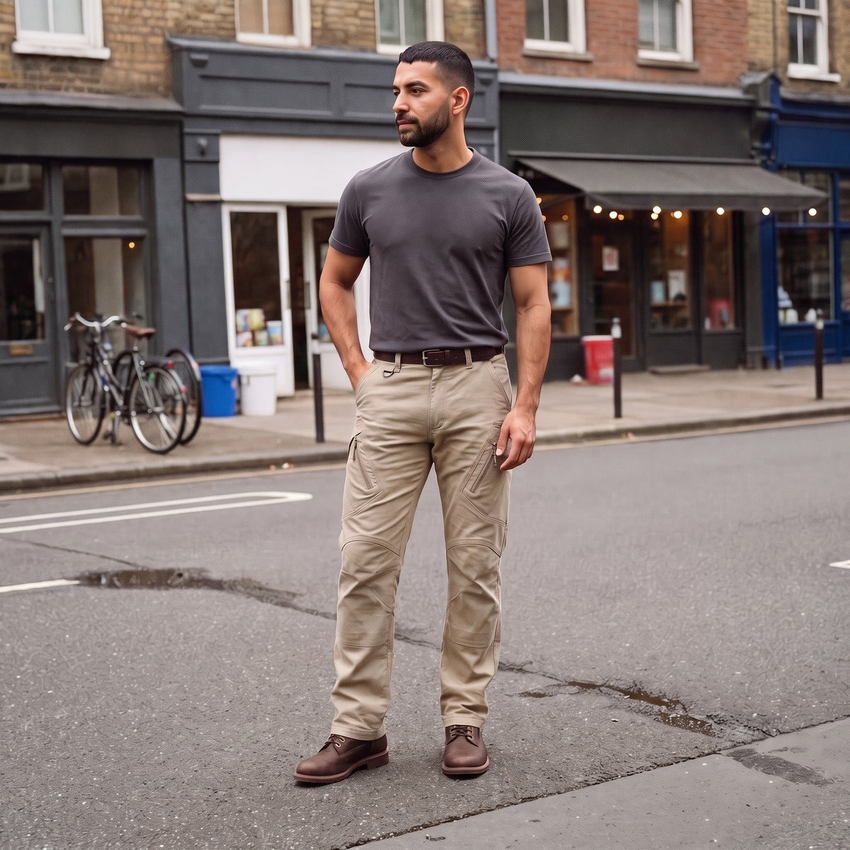 Men's Work Trousers | Stretch Canvas | Tactical | Cargo Pockets