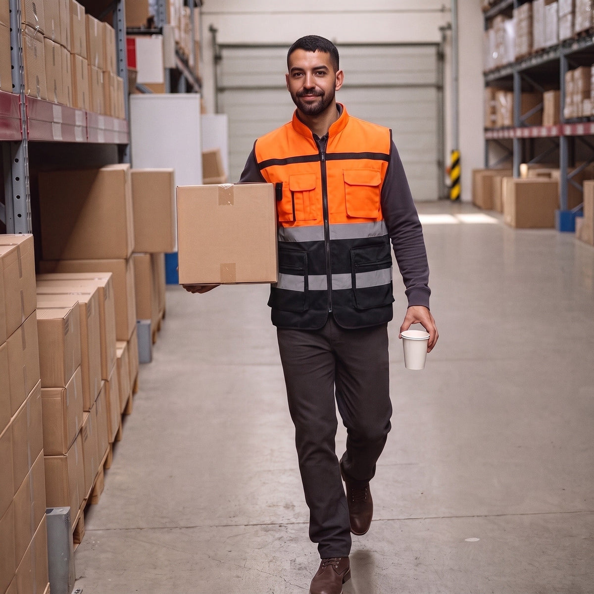 Men's Work Vest | Reflective Strips | Two Tone | Multi-Pocket