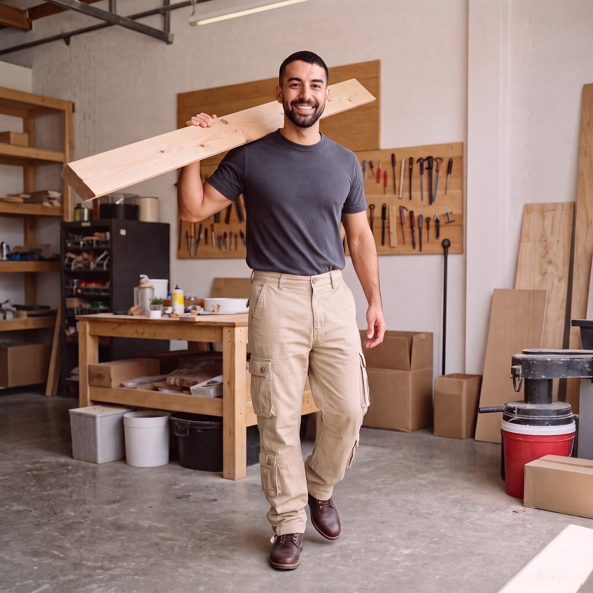 Men's Utility Trousers | Cotton | 8 Pockets | Loose Fit