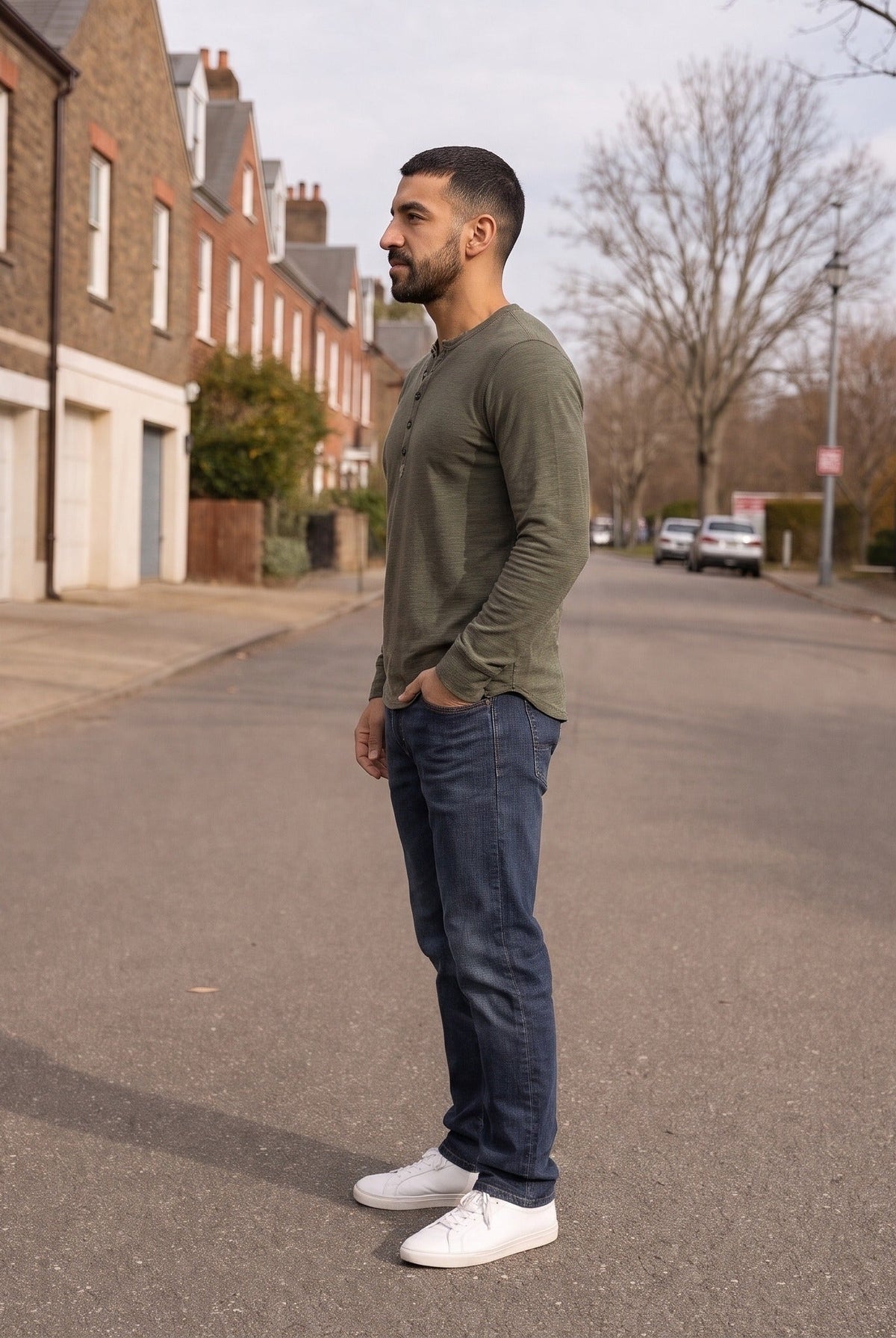 Men's Long Sleeve Henley Top | Button Placket | 5 Colours