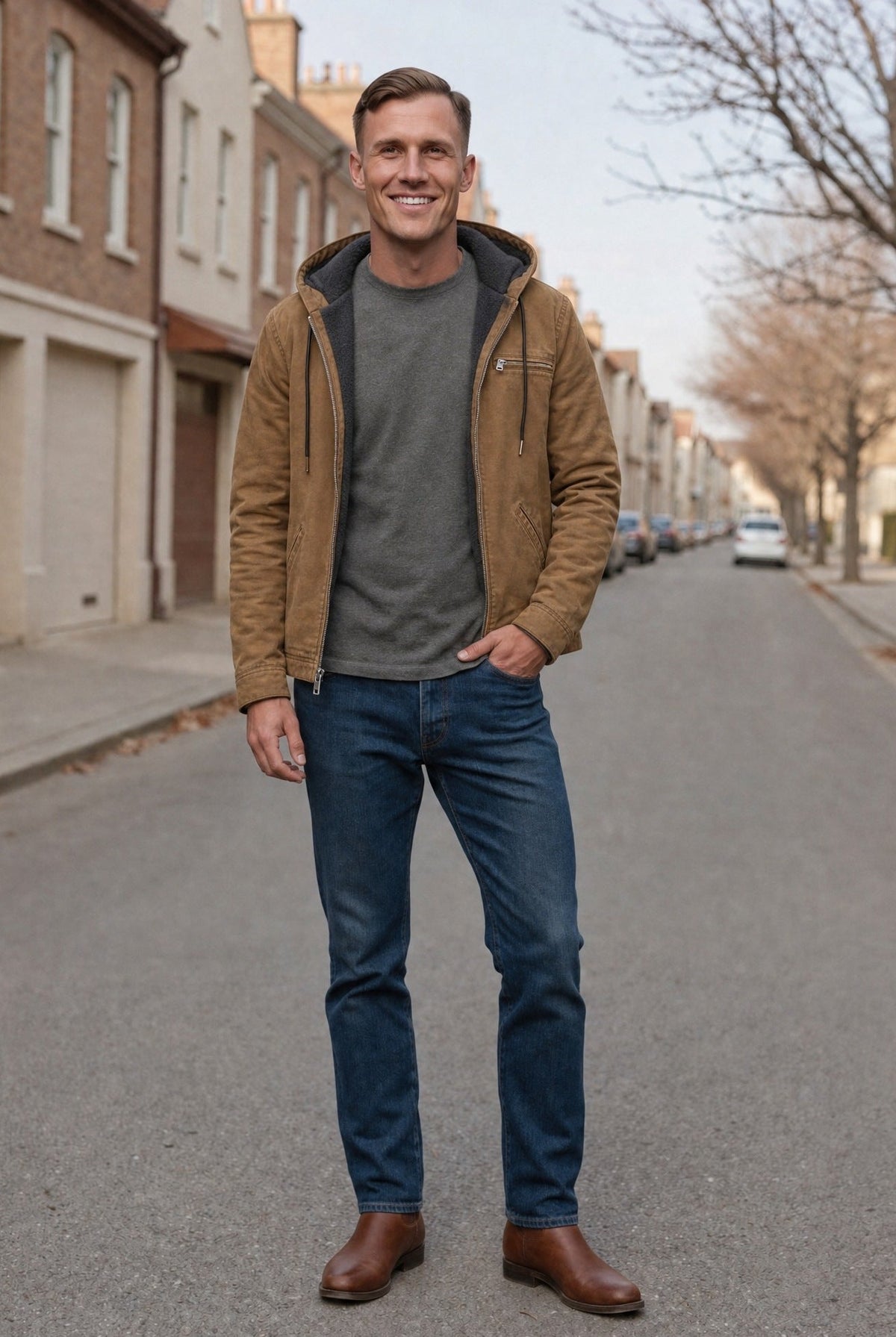 Men's Lined Hooded Jacket | Teddy Lining | Full Zip | 6 Colours