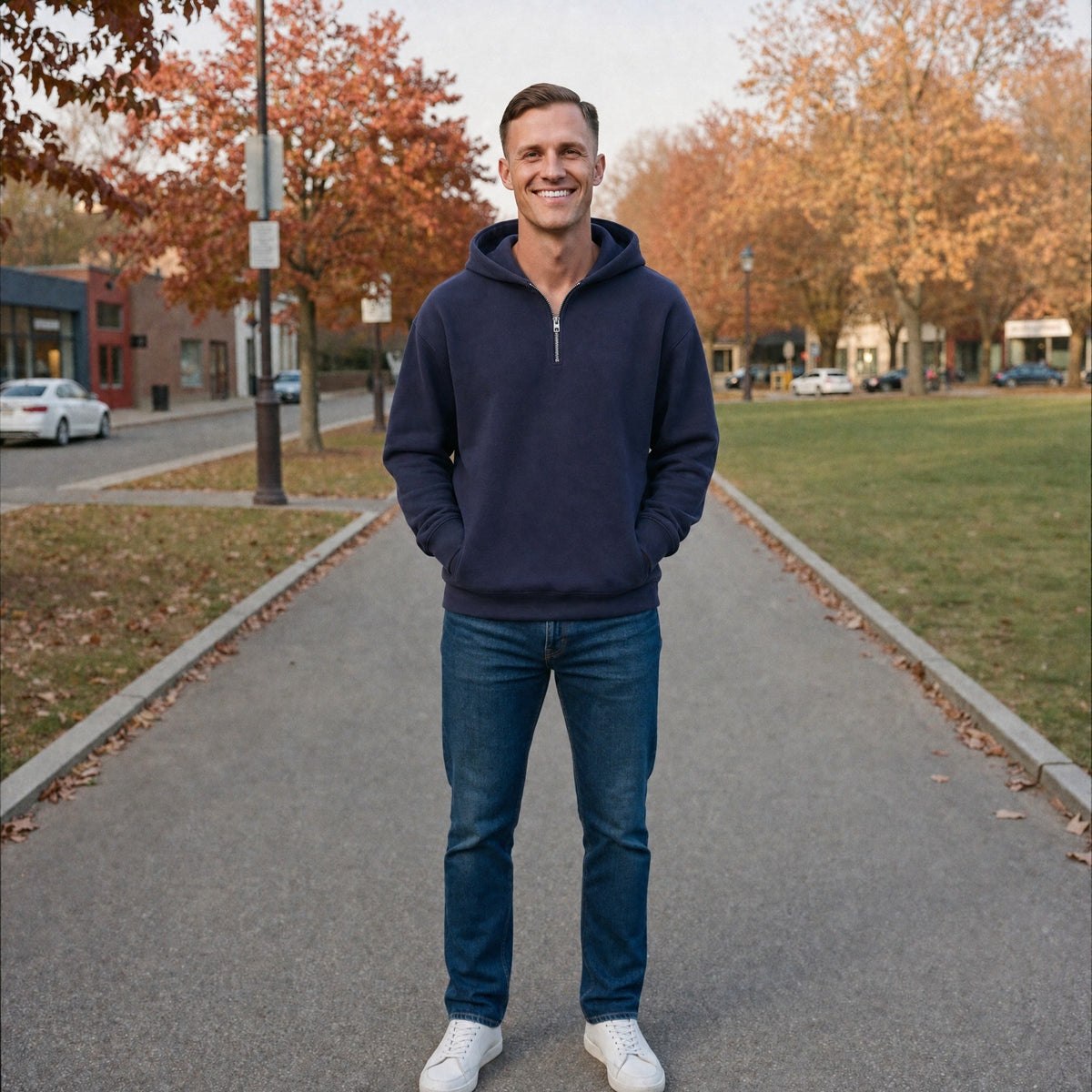 Men's Brushed Half-Zip Hoodie | 3 Colours