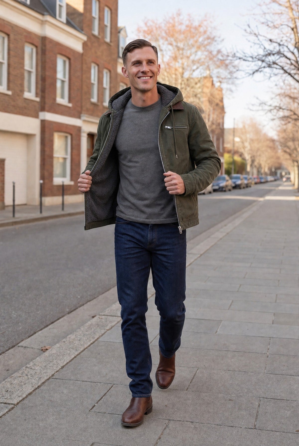 Men's Lined Hooded Jacket | Teddy Lining | Full Zip | 6 Colours