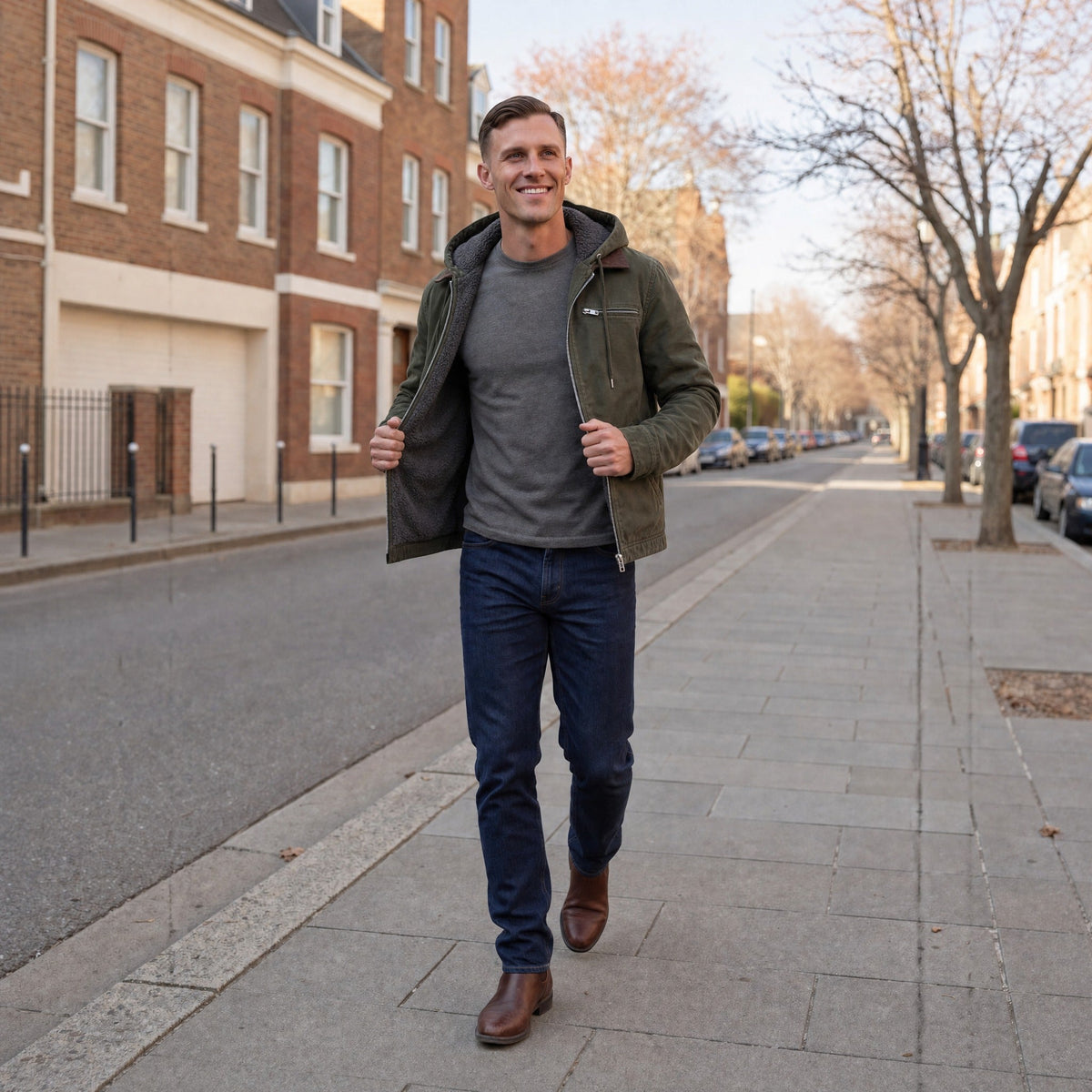 Men's Lined Hooded Jacket | Teddy Lining | Full Zip | 6 Colours