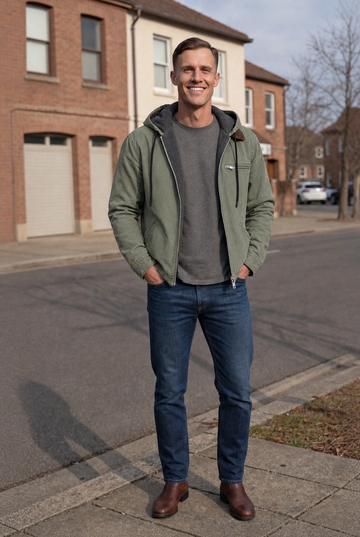 Men's Lined Hooded Jacket | Teddy Lining | Full Zip | 6 Colours