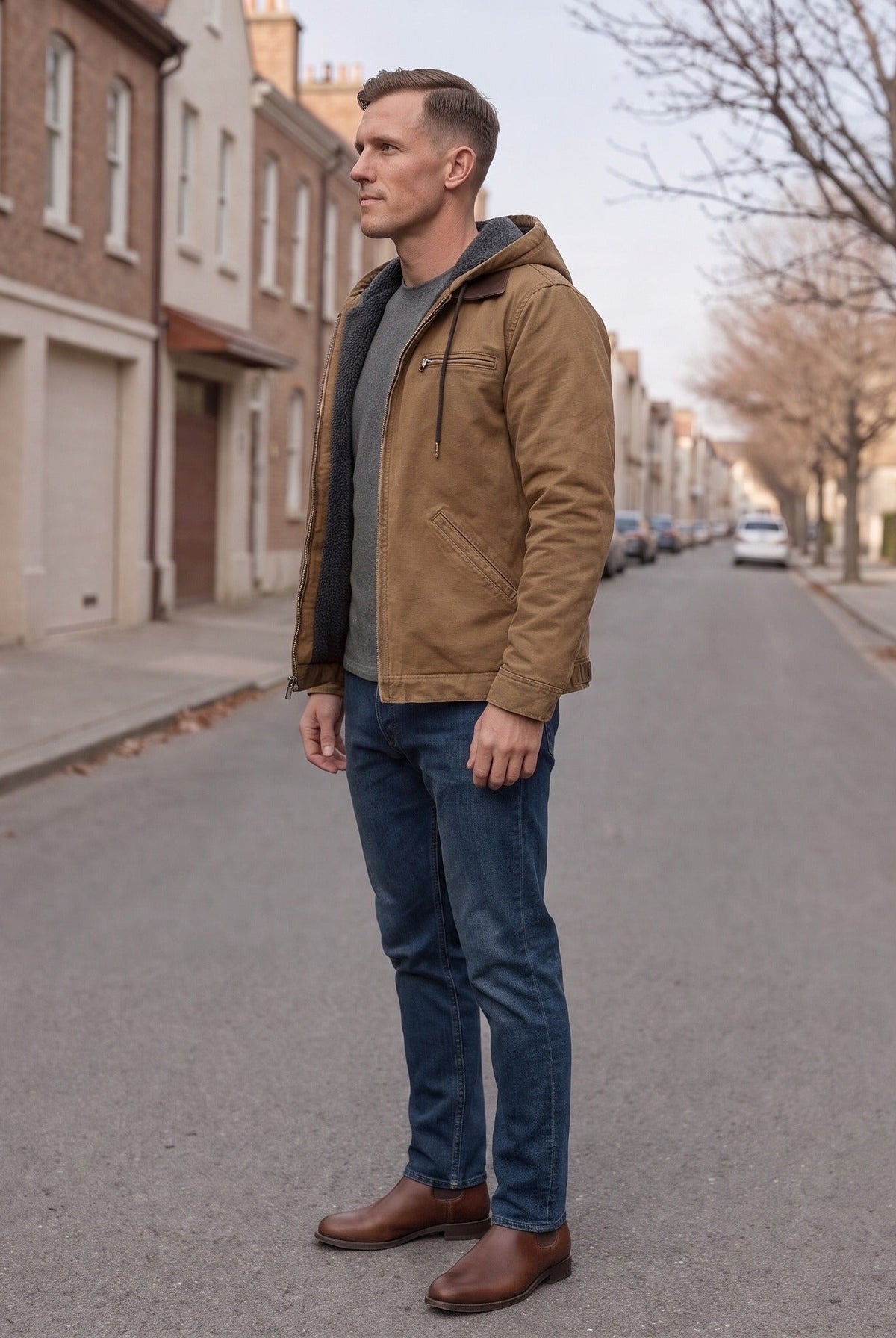 Men's Lined Hooded Jacket | Teddy Lining | Full Zip | 6 Colours