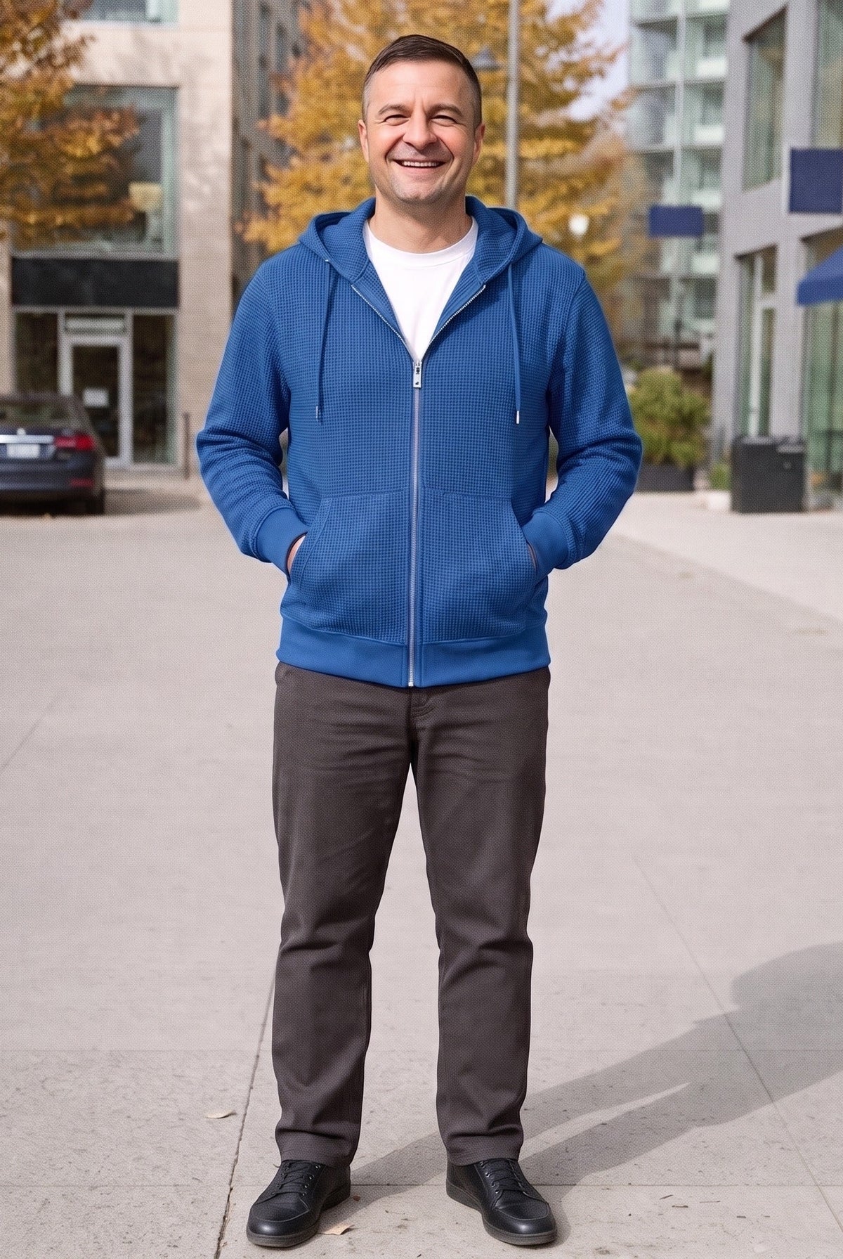 Men's Zip-Through Hoodie | Metal-Tipped Drawcords | 5 Colours